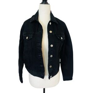 Zara TRF Denim Classic Black Denim Jacket Women's Small‎